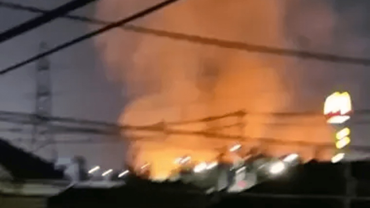 Smoke Rises Skyward as Fire Breaks Out at Santiago Paper Factory
