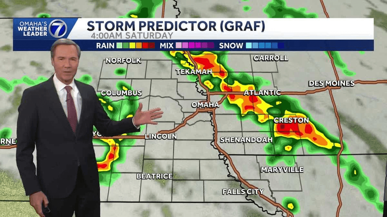 Rain chance Saturday morning for Omaha and the surrounding area